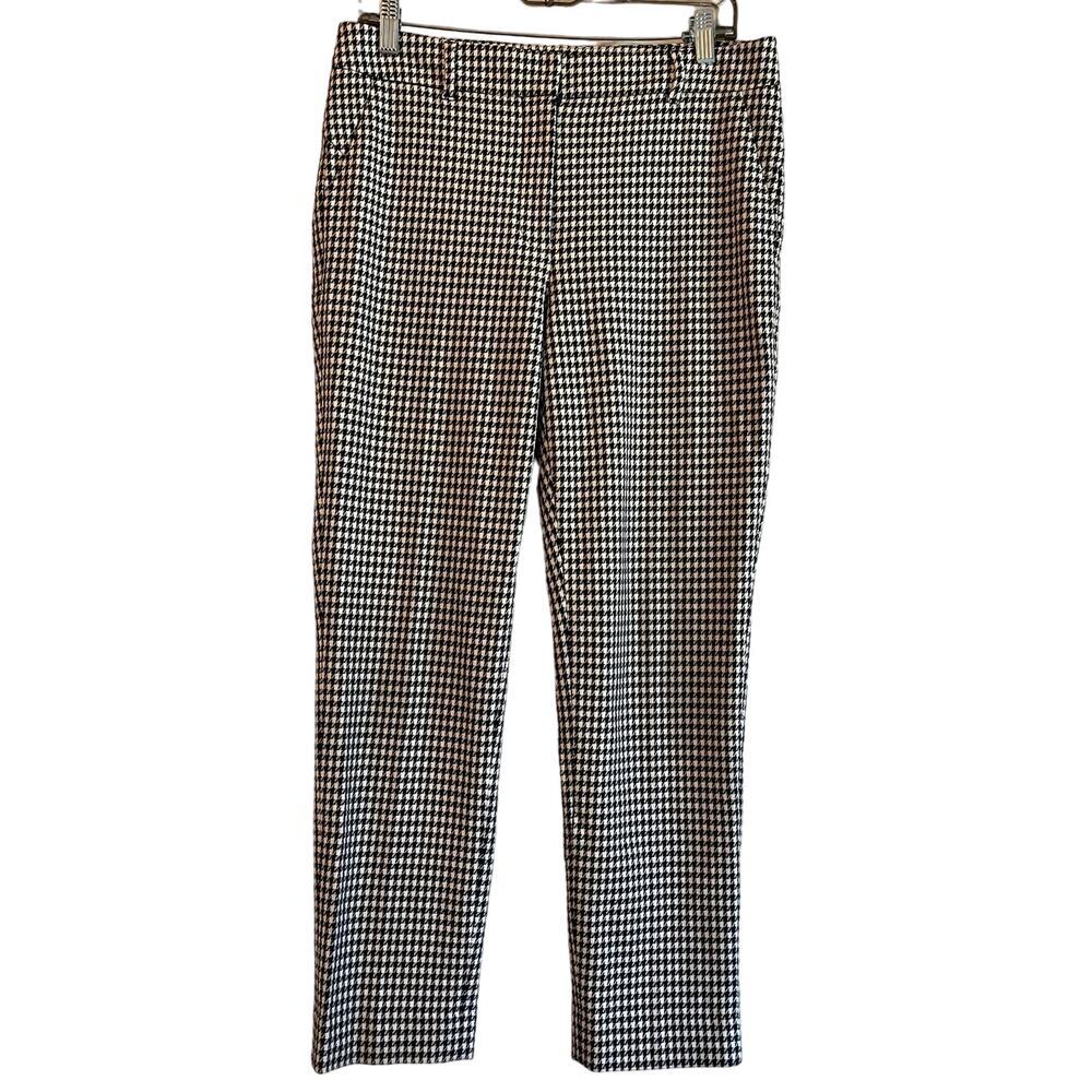 White House Black Market Black & White Houndstooth Ankle Pants